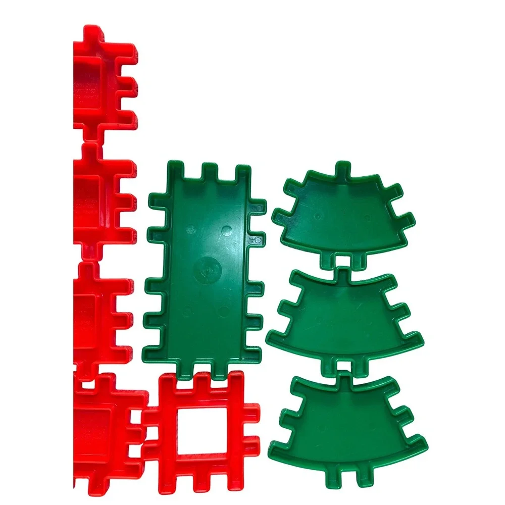 Little Tikes Vtg Waffle‎ Blocks Red Green Road Mixed Lot 9 Pcs Replacement Parts
